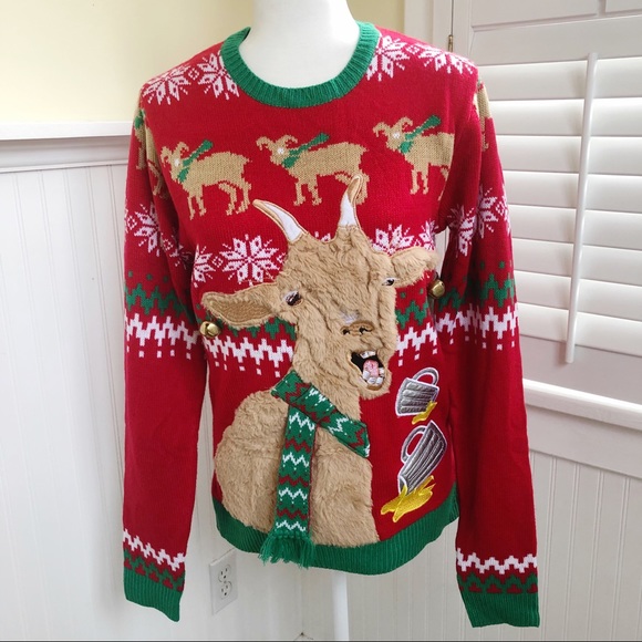 Jolly Sweaters Sweaters - Jolly Sweaters NWT Tipsy Goat Ugly Sweater - S